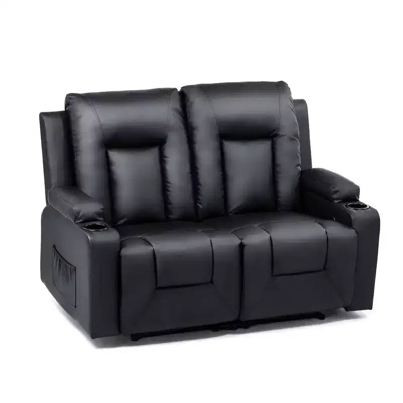 Bonded PU Leather Recliner Loveseat - COMHOMA