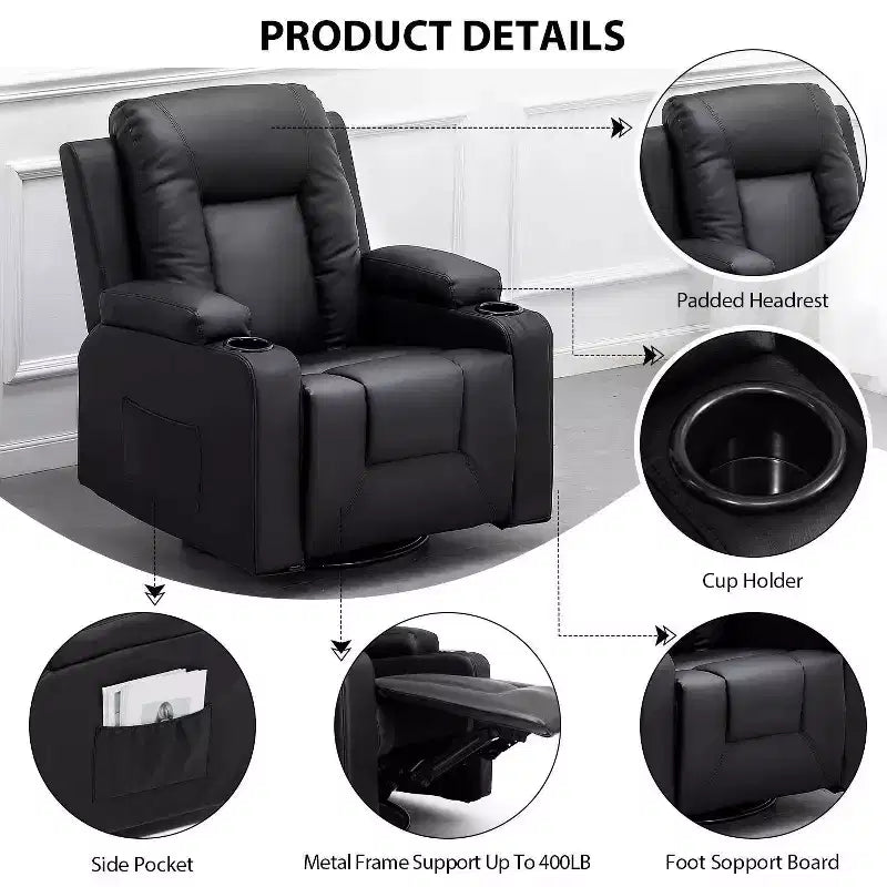 Causeuse inclinable en cuir PU collé - COMHOMA