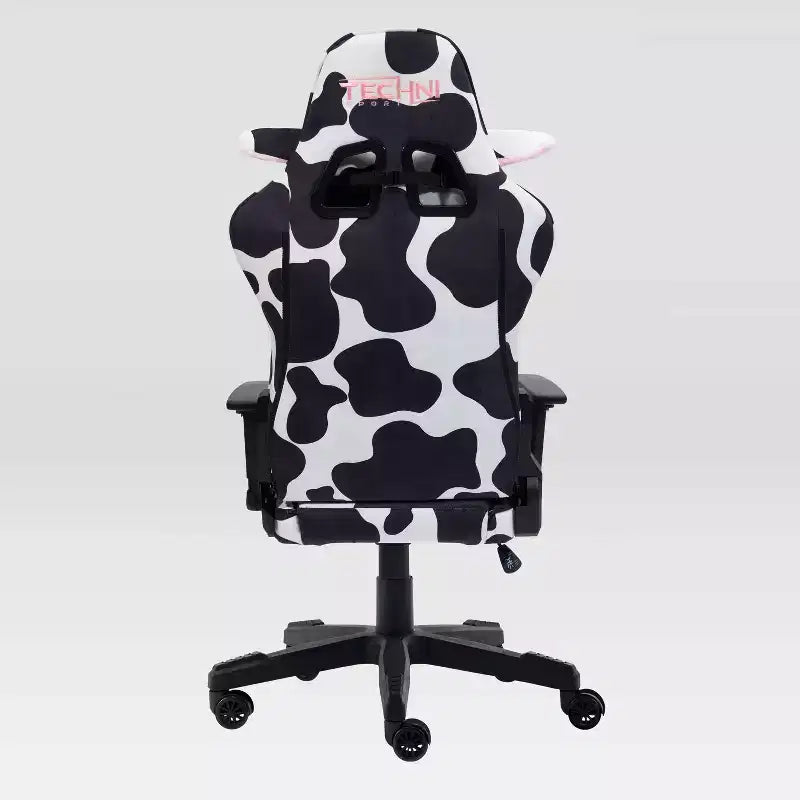 Fauteuil de jeu Ts85 Cow Print Luxx Series Cow - Techni Sport : Rembourrage en velours, mousse à mémoire de forme, réglable