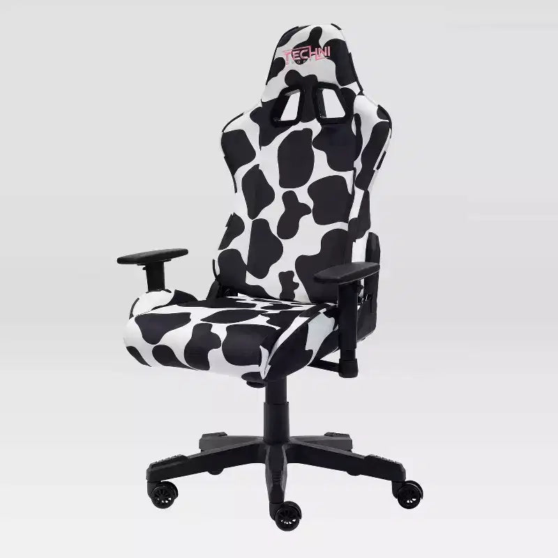 Fauteuil de jeu Ts85 Cow Print Luxx Series Cow - Techni Sport : Rembourrage en velours, mousse à mémoire de forme, réglable