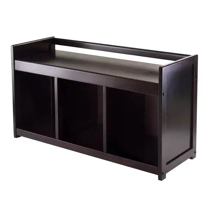 Banc de rangement d'entrée Winsome 4 pièces Addison avec paniers pliants en tissu expresso/beige : Organisateur d'entrée, Sièges de hall