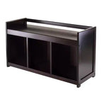 Banc de rangement d'entrée Winsome 4 pièces Addison avec paniers pliants en tissu expresso/beige : Organisateur d'entrée, Sièges de hall