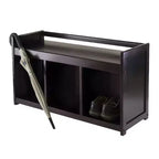 Banc de rangement d'entrée Winsome 4 pièces Addison avec paniers pliants en tissu expresso/beige : Organisateur d'entrée, Sièges de hall