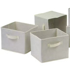Banc de rangement d'entrée Winsome 4 pièces Addison avec paniers pliants en tissu expresso/beige : Organisateur d'entrée, Sièges de hall