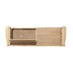 Banc de rangement en bois massif Linon Aria de 132 cm avec dossier et siège fendu, finition marron : Meuble d'entrée