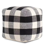 Pouf Dames chinoises Noir/Blanc - Anji Mountain : Fait main, équitable, Ottoman Mid-Century Moderne