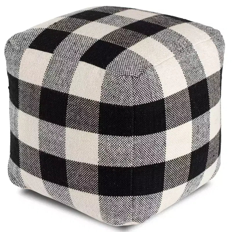 Pouf Dames chinoises Noir/Blanc - Anji Mountain : Fait main, équitable, Ottoman Mid-Century Moderne