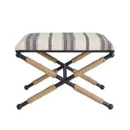 Pouf-tabouret d'appoint de campagne Ashburn Boho de 61 cm, tressé avec corde : Rembourré, Aucun assemblage - Linon