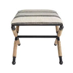 Pouf-tabouret d'appoint de campagne Ashburn Boho de 61 cm, tressé avec corde : Rembourré, Aucun assemblage - Linon