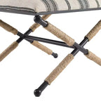 Pouf-tabouret d'appoint de campagne Ashburn Boho de 61 cm, tressé avec corde : Rembourré, Aucun assemblage - Linon