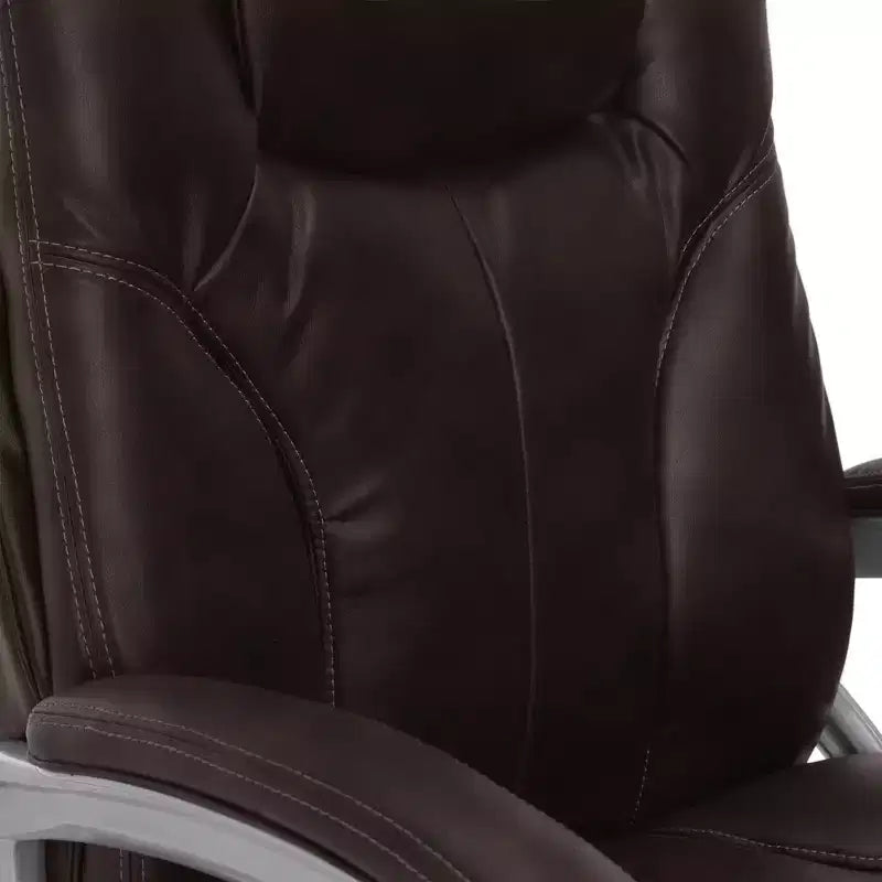Chaise de bureau Serta Executive Big&Tall : Faux cuir Puresoft, Châtaigne rôtie, Capacité de 158 kg
