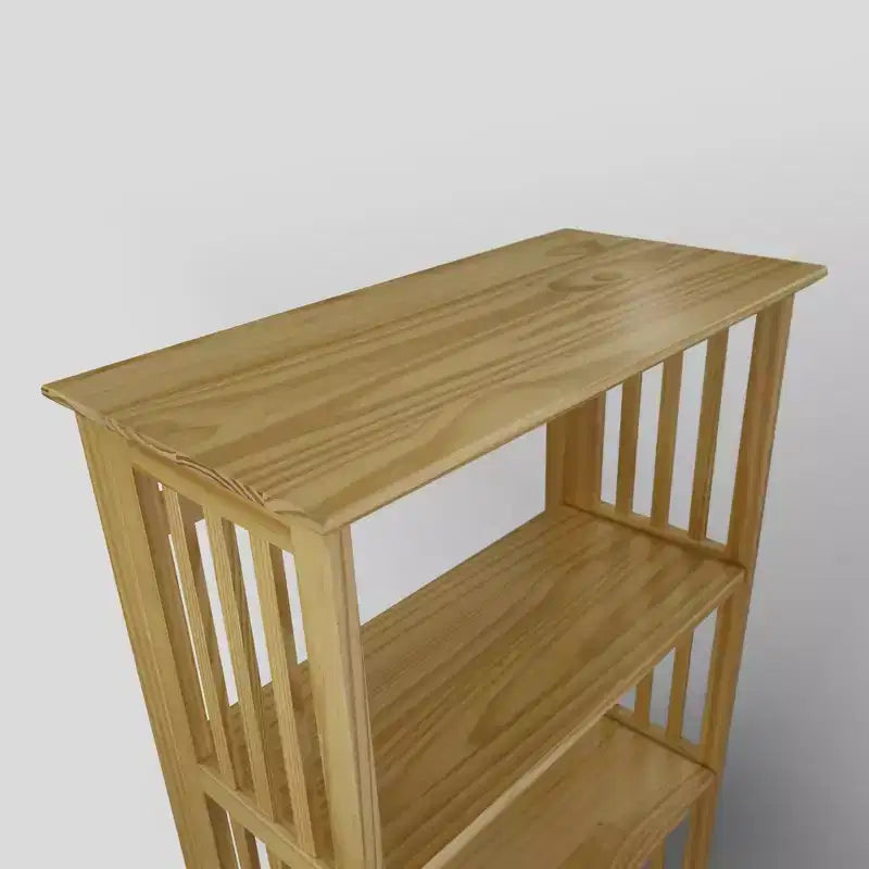 Étagère pliante à 4 niveaux de 42 po, naturelle - Flora Home : Cadre en pin, finition laquée, aucune étagère d'angle à assembler