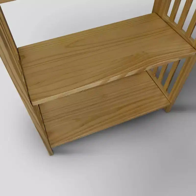 Étagère pliante à 4 niveaux de 42 po, naturelle - Flora Home : Cadre en pin, finition laquée, aucune étagère d'angle à assembler