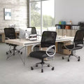 Mesh Back with Pewter Finish Task Chair Black - Boss Office Products: LeatherPlus Seat, Metal Base, Swivel Function