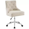 Regent Swivel Upholstered Fabric Office Chair Beige - Modway: Armless, Adjustable Height, Padded Back