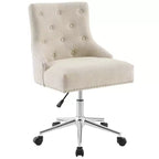 Chaise de bureau pivotante en tissu rembourrée Regent Beige - Modway : Sans accoudoirs, Hauteur réglable, Dossier rembourré