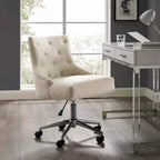 Chaise de bureau pivotante en tissu rembourrée Regent Beige - Modway : Sans accoudoirs, Hauteur réglable, Dossier rembourré