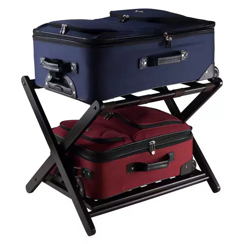 Porte-bagages Reese avec étagère marron foncé expresso - Winsome : Bois robuste, aucun assemblage requis, essentiel pour chambre d'amis