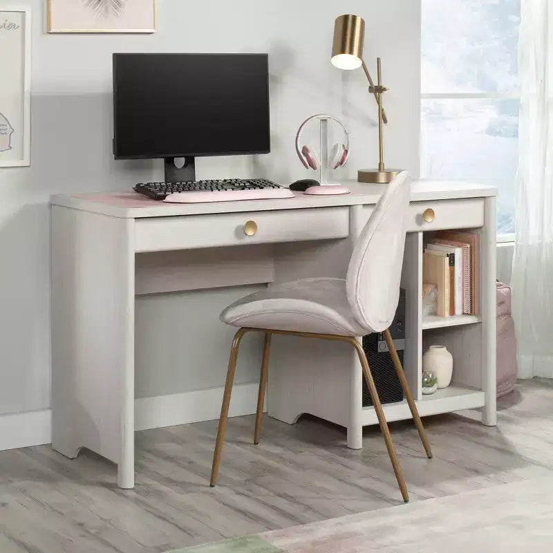 Sauder Dover Edge Bureau d'ordinateur : Station de travail pour bureau à domicile avec compartiment pour unité centrale et quincaillerie métallique