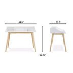 Bureau Alton Blanc - Adore Decor : Milieu de siècle moderne, Rangement ouvert, Pieds en hévéa
