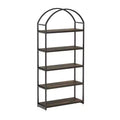Nathan James 72" Haven 5 Shelves Arch Bookshelf Black Espresso