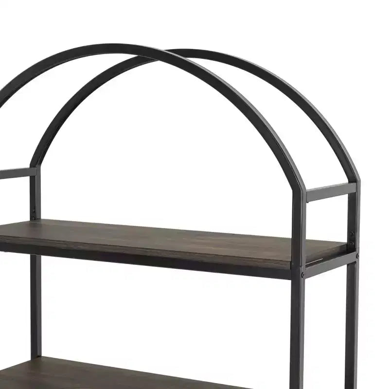 Nathan James 72" Haven Étagère bibliothèque arquée à 5 tablettes, Noir Espresso