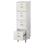 Classeur à 4 tiroirs Buylateral Dixie Blanc : Quincaillerie dorée, MDF, Design peu encombrant