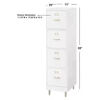 Classeur à 4 tiroirs Buylateral Dixie Blanc : Quincaillerie dorée, MDF, Design peu encombrant