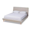 King Naya Platform Bed Beige - Baxton Studio