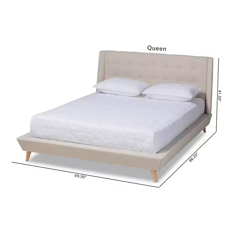 Lit plateforme King Naya beige - Baxton Studio