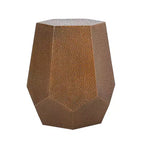 Pamsha Modern Hammered Iron Geometric Brushed Antique Side Table Bronze - Christopher Knight Home: No Assembly, Stain & Scratch Resistant