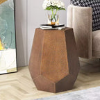 Pamsha Table d'appoint géométrique moderne en fer martelé finition bronze brossé antique - Christopher Knight Home : Aucun assemblage requis, résiste aux taches et aux rayures