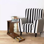 Table d'appoint Monroe avec tiroir dissimulé : Rangement sécurisé, étagère latérale - Flora Home