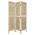 5 1/2ft 3 Panel Tall Classic Venetian Room Divider White - Oriental Furniture: Hardwood, No Assembly Required