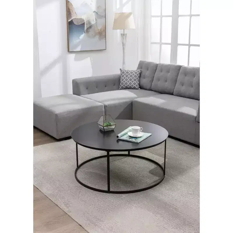 Table basse ronde en métal Robertson, finition marron foncé - Boraam