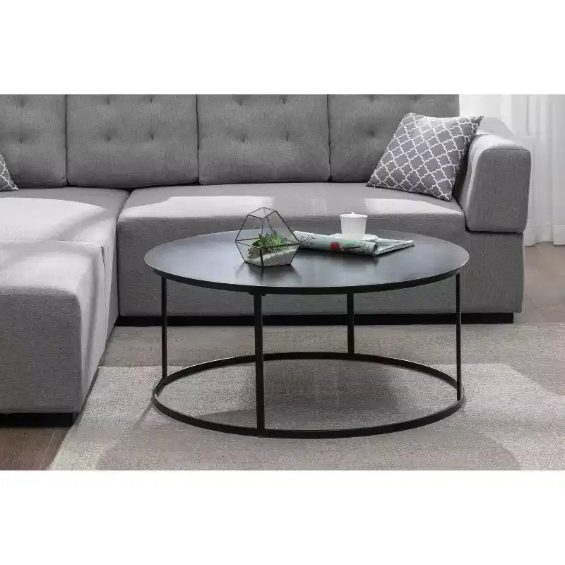 Table basse ronde en métal Robertson, finition marron foncé - Boraam