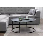 Table basse ronde en métal Robertson, finition marron foncé - Boraam