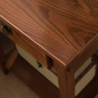 Table de chevet marron - Leick Home : Bois massif, style Mission, 71 cm de hauteur, avec tiroir, 14 kg