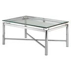 Nova Cocktail Table Chrome and Glass - Steve Silver