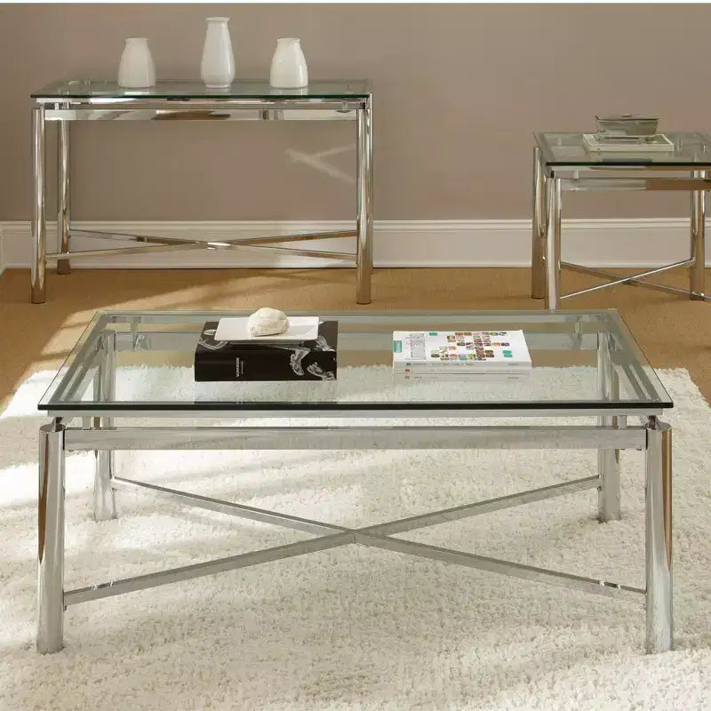 Table basse Nova chrome et verre - Steve Silver