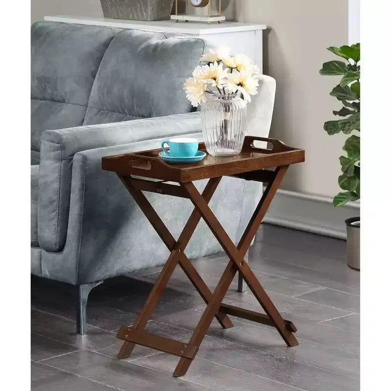 Table de service pliante Designs2Go Espresso - Breighton Home : Table d'appoint contemporaine en MDF, 24,5 po H, 22 po L, forme rectangulaire