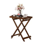 Table de service pliante Designs2Go Espresso - Breighton Home : Table d'appoint contemporaine en MDF, 24,5 po H, 22 po L, forme rectangulaire