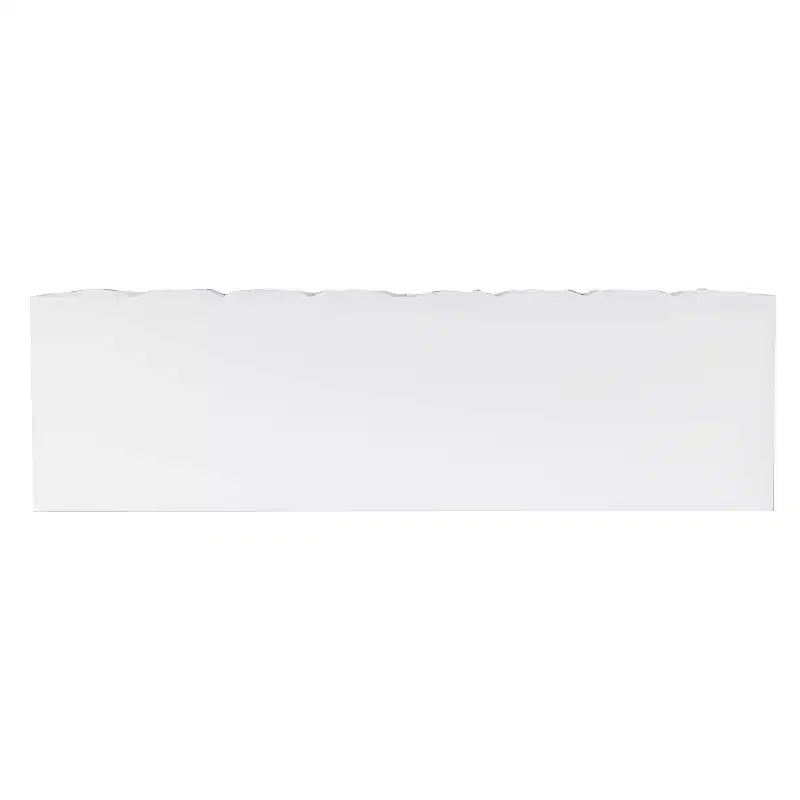 Console glamour géométrique de 55,5 po à 2 tiroirs avec poignées dorées, blanc éclatant - Linon : Rangement étroit pour entrée, design moderne