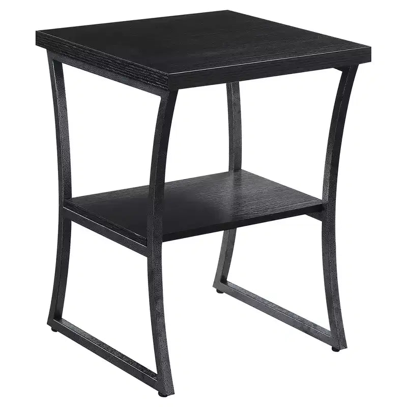 X Calibur End Table Espresso/Slate Gray - Breighton Home: Durable Frame, Bottom Shelf, Modern Design