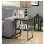 Table d'appoint X Calibur Espresso/Gris ardoise - Breighton Home : Cadre durable, Étagère inférieure, Design moderne