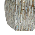 Table d'appoint hexagonale en bois et coquillage - Olivia & May : Style bohème Capiz, aucun assemblage requis