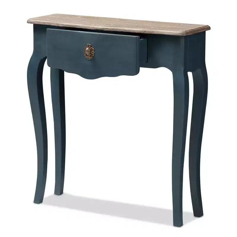 Table console Mazarine Classic and Provincial Spruce Finished Bleue - Baxton Studio : Design mince et élégant, idéal pour les petits espaces