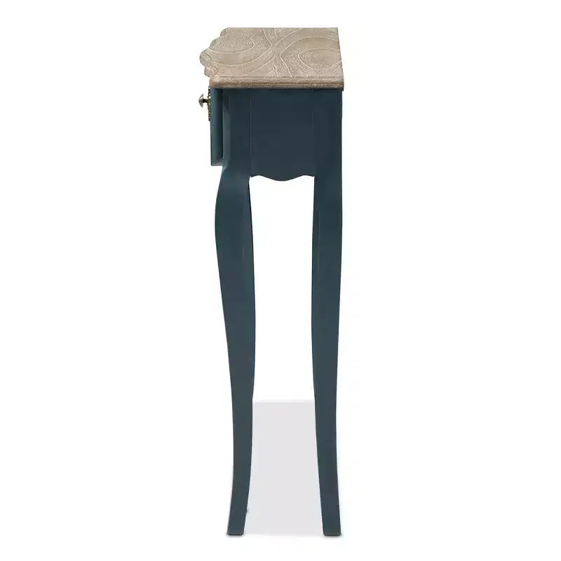 Table console Mazarine Classic and Provincial Spruce Finished Bleue - Baxton Studio : Design mince et élégant, idéal pour les petits espaces