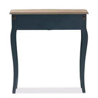 Table console Mazarine Classic and Provincial Spruce Finished Bleue - Baxton Studio : Design mince et élégant, idéal pour les petits espaces