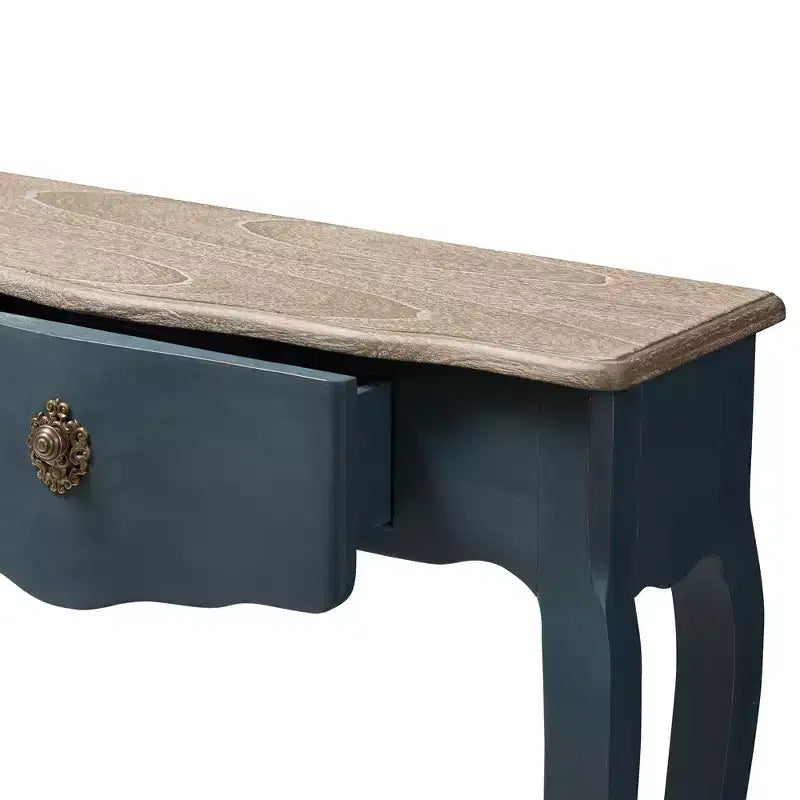Table console Mazarine Classic and Provincial Spruce Finished Bleue - Baxton Studio : Design mince et élégant, idéal pour les petits espaces
